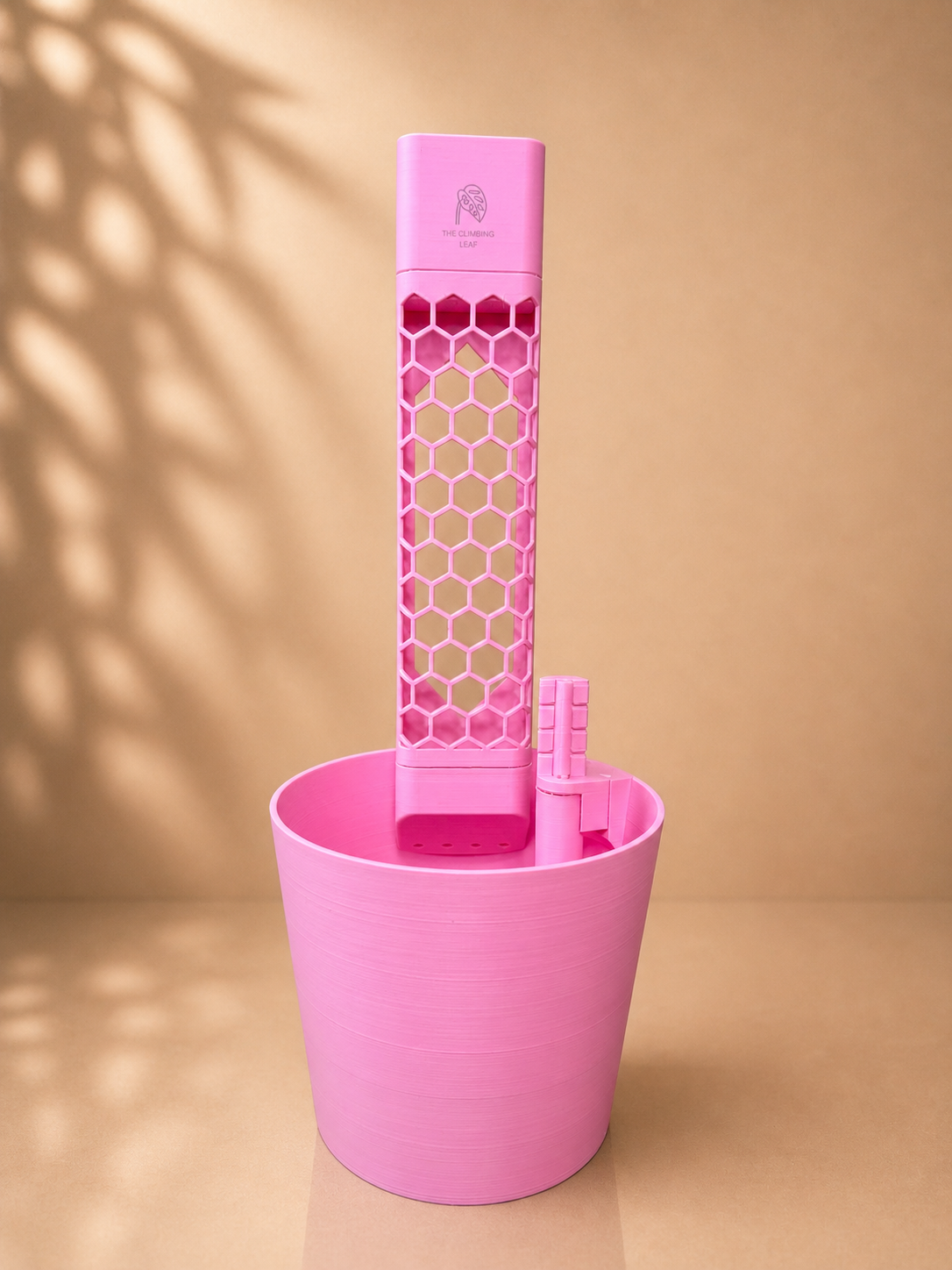 Climber Set S in Rosa – Mosspole-Pflanzsystem mit Topf und Wasserstandsanzeiger für Monstera und Kletterpflanzen
