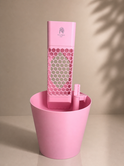 Climber Set L in Rosa – großes Mosspole-Pflanzsystem mit Topf und Wasserstandsanzeiger für Monstera und Kletterpflanzen