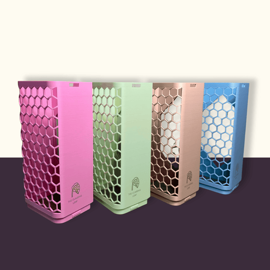 Mosspole L – großes 3D-gedrucktes Moosstab-Modul in Beige, Rosa, Mintgrün und Hellblau